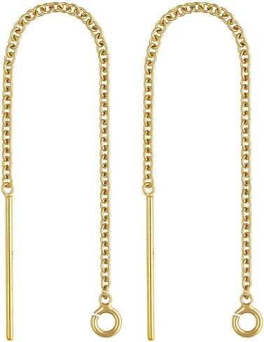 2pcs Adabele real 1/20 14k مملوءة بالذهبي المملوءة بالمرات ، تجد حلقة مفتوحة 80 مم/3.2 بوصة سحب من خلال شرابة سلسلة الكابلات الطويلة الملولبة لأقراط DIY صنع JK1-B3 in Saudi Arabia