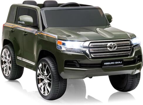 2 Seater Kids Ride On Car Truck, 12V Off-Road Electric Vehicle with Remote Control, Music, Led Lights, Spring Suspension, 3 Speeds, Horn, Battery Powered Electric Riding Toys for Boys Girls, Green in Saudi Arabia