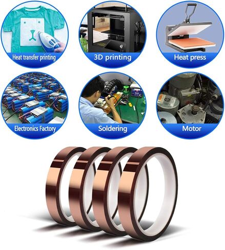 Heat Tape for Sublimation Transfer, Heat Resistant, Adhesive Transfer Tape, Thermal, No Residue, 6 Rolls 10mm x33m(108ft) in Kuwait