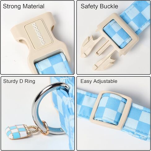 DOGWONG Pink Girl Dog Collar, Cute Pink Female Dog Collars, Adjustable Cute Pet Collars Girl Design Dog Collar for Small Medium Large Dogs in Kuwait