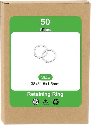 uxcell 10 Pcs External Retaining Rings, 41.5mm 304 Stainless Steel External Circlip Snap Rings Round Wire Snap Rings for Valves Electrical Appliances, Silver in Saudi Arabia