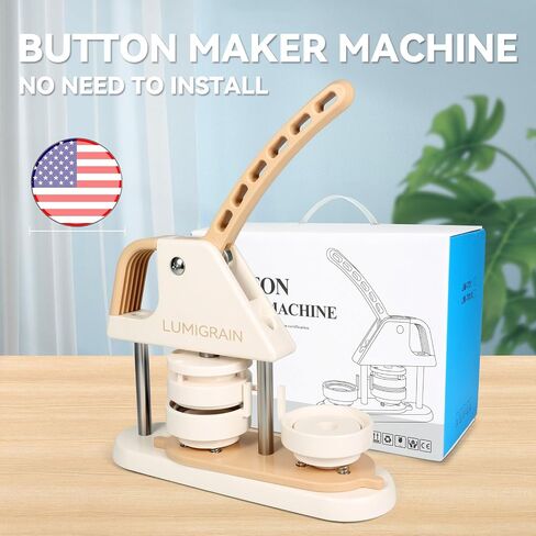 Button Maker Machine, 58mm (2.25inch), Pin Maker Machine，DIY Pin Badge Button Maker Press Machine with Free 120pcs Supplies ，Circle Cutter ，Magic Book(Gray in Saudi Arabia
