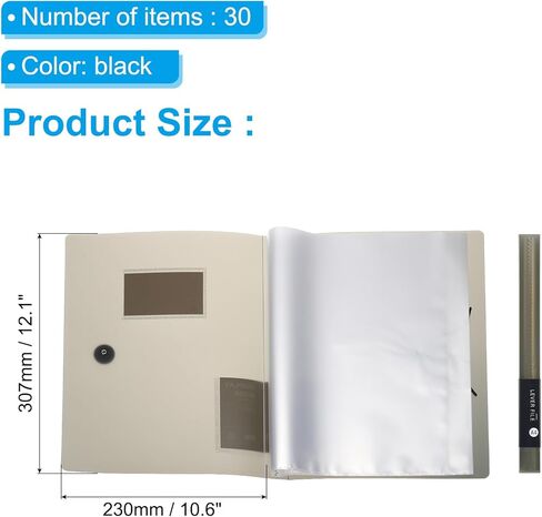 Patikil 8.5x11 "المجلدات ذات الأكمام البلاستيكية ، 1 PCS A4 عرض 60 كتاب Pocket Portfolio Binder Folder Contract مع أكمام واقي بلاستيكي وثيقة لمستندات العمل الفني ، الأخضر in Kuwait