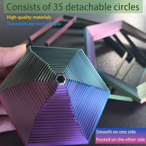 Hexagon Fractal Fidget ، لعبة غزل المكتب الحركي ، 35 دائرة 、 5.9x6.69in ، تستخدم في اضطراب ADHD للقلق ، ألعاب الإصبع البصري للمكتب البالغ ، 1 جهاز كمبيوتر (أصفر زرقاء خضراء) in Kuwait