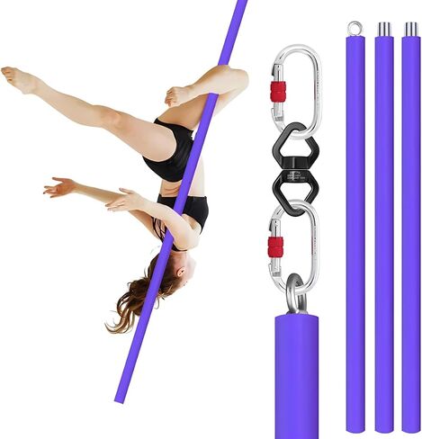Dreamlin 9.8ft/3m Aerial Flying dance Pole Portable Suspension Yoga Fitness Tube Hanging Rotary Silicone Steel Dancing Pole GYM Equipment for Home in Kuwait