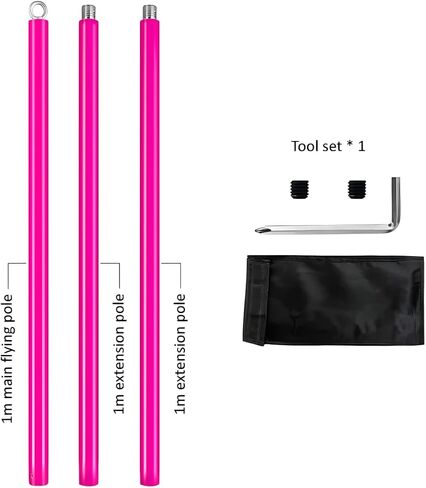 Dreamlin 9.8ft/3m Aerial Flying dance Pole Portable Suspension Yoga Fitness Tube Hanging Rotary Silicone Steel Dancing Pole GYM Equipment for Home in Kuwait