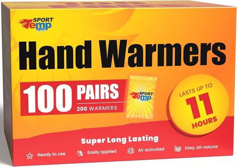 Hand Warmers - Up to 11 Hours of Heat, Super Long Lasting - Easy, All Natural - Air Activated, for Body, Hands & Toes - Odorless Hot Hand Warmer - Sport Temp in Kuwait