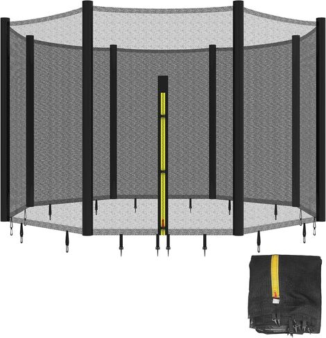 Trampoline Safety Net,10 12 14FT Weather-Resistant Replacement Enclosure Net for Round Frame, with Double-Headed Zippers,Protection Buckles & Enhanced Hook in Saudi Arabia