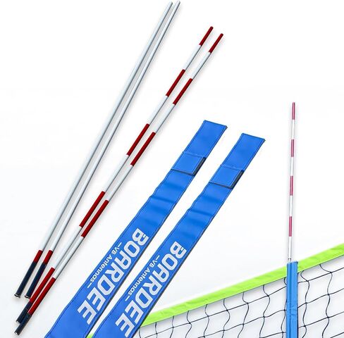 Foldable Volleyball Antenna Set - Durable Tarpaulin Hook-and-Loop Sleeves with Collapsible Fiberglass Antennas - Indoor and Beach Volleyball Net Equipment (Pack of 2) in Saudi Arabia