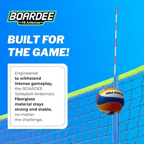 Foldable Volleyball Antenna Set - Durable Tarpaulin Hook-and-Loop Sleeves with Collapsible Fiberglass Antennas - Indoor and Beach Volleyball Net Equipment (Pack of 2) in Saudi Arabia