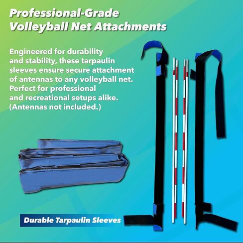 Foldable Volleyball Antenna Set - Durable Tarpaulin Hook-and-Loop Sleeves with Collapsible Fiberglass Antennas - Indoor and Beach Volleyball Net Equipment (Pack of 2) in Saudi Arabia