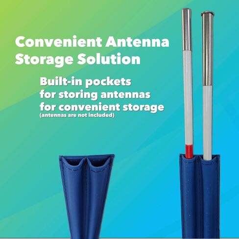 Foldable Volleyball Antenna Set - Durable Tarpaulin Hook-and-Loop Sleeves with Collapsible Fiberglass Antennas - Indoor and Beach Volleyball Net Equipment (Pack of 2) in Saudi Arabia