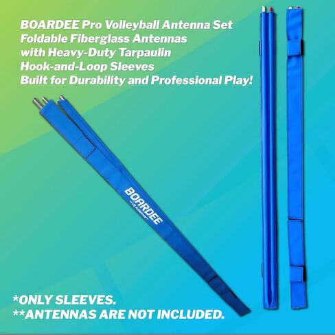 Foldable Volleyball Antenna Set - Durable Tarpaulin Hook-and-Loop Sleeves with Collapsible Fiberglass Antennas - Indoor and Beach Volleyball Net Equipment (Pack of 2) in Saudi Arabia