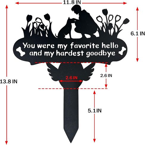 Dog Grave Marker, 12"X 14" Metal Baked Enamel Memorial Dog Stake for Cemetery Decorations, Waterproof Pets Headstone Plaque for Outdoors, Lost Sympathy Tombstone Memorial Garden Sign Gift (Love) in Saudi Arabia