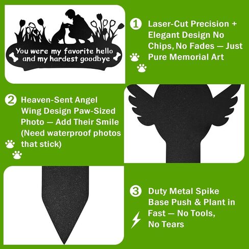 Dog Grave Marker, 12"X 14" Metal Baked Enamel Memorial Dog Stake for Cemetery Decorations, Waterproof Pets Headstone Plaque for Outdoors, Lost Sympathy Tombstone Memorial Garden Sign Gift (Love) in Saudi Arabia