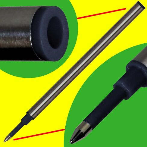 Jaymo Replacement for Waterman 540951 and Schmidt 5888 - Measures 4.3 in / 109 mm Long - Rollerball Pen Refill - 2 Black in Saudi Arabia