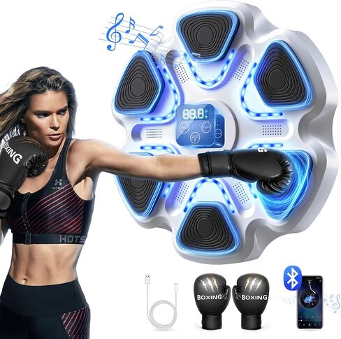 Music Boxing Machine with Gloves for Adults Boxing Machine Wall Mounted Music, Smart Bluetooth Boxing Equipment for Home and Gym, Training Machine with Electronic Wall Mounted in Saudi Arabia
