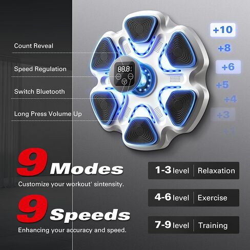 Music Boxing Machine with Gloves for Adults Boxing Machine Wall Mounted Music, Smart Bluetooth Boxing Equipment for Home and Gym, Training Machine with Electronic Wall Mounted in Saudi Arabia