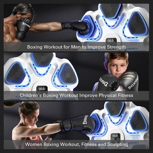Music Boxing Machine with Gloves for Adults Boxing Machine Wall Mounted Music, Smart Bluetooth Boxing Equipment for Home and Gym, Training Machine with Electronic Wall Mounted in Saudi Arabia