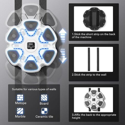 Music Boxing Machine with Gloves for Adults Boxing Machine Wall Mounted Music, Smart Bluetooth Boxing Equipment for Home and Gym, Training Machine with Electronic Wall Mounted in Saudi Arabia