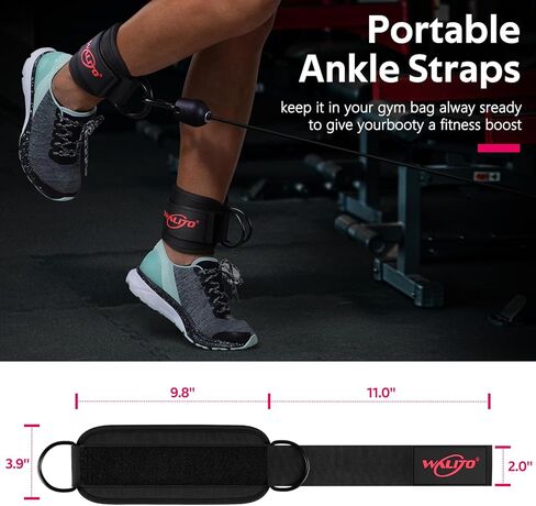 WALITO Gym Ankle Straps for Working Out - Glute Ankle Cuff Kickback Strap, Gym Cable Machine Accessories for Women Glute Leg Extensions, Hip Abductors & Lower Body Exercises Equipment in Kuwait