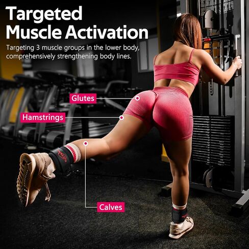 WALITO Gym Ankle Straps for Working Out - Glute Ankle Cuff Kickback Strap, Gym Cable Machine Accessories for Women Glute Leg Extensions, Hip Abductors & Lower Body Exercises Equipment in Kuwait