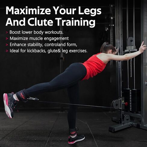 WALITO Gym Ankle Straps for Working Out - Glute Ankle Cuff Kickback Strap, Gym Cable Machine Accessories for Women Glute Leg Extensions, Hip Abductors & Lower Body Exercises Equipment in Kuwait