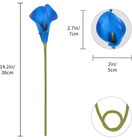 IPOPU 24PCS Artificial Flowers Fake Calla Lily Flowers Real Touch Calla Lily Faux Flowers Arrangement Bouquet for Home Garden Office Party Wedding Bouquet Centerpieces Flower Home Decoration (White) in Kuwait