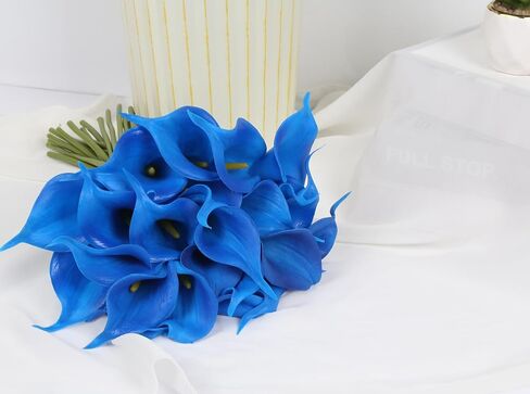 IPOPU 24PCS Artificial Flowers Fake Calla Lily Flowers Real Touch Calla Lily Faux Flowers Arrangement Bouquet for Home Garden Office Party Wedding Bouquet Centerpieces Flower Home Decoration (White) in Kuwait