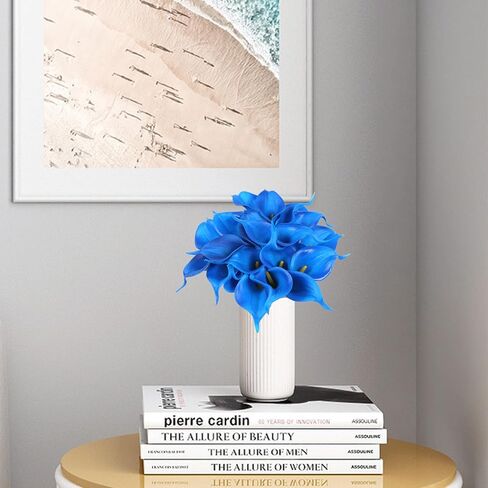 IPOPU 24PCS Artificial Flowers Fake Calla Lily Flowers Real Touch Calla Lily Faux Flowers Arrangement Bouquet for Home Garden Office Party Wedding Bouquet Centerpieces Flower Home Decoration (White) in Kuwait