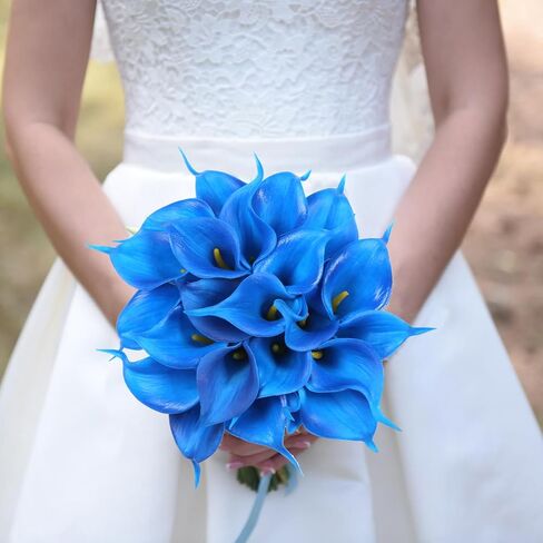 IPOPU 24PCS Artificial Flowers Fake Calla Lily Flowers Real Touch Calla Lily Faux Flowers Arrangement Bouquet for Home Garden Office Party Wedding Bouquet Centerpieces Flower Home Decoration (White) in Kuwait