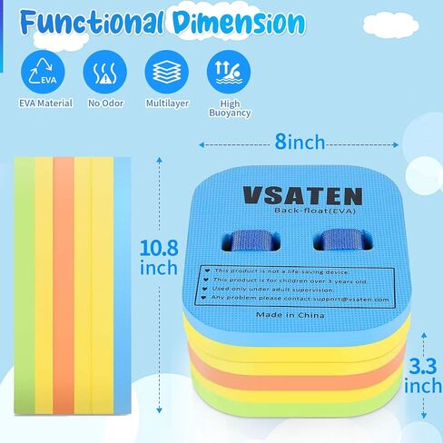 VSATEN Back Float, Swim Belt Bubble Adjustable Layers Thicken Split Foam Learning Safety Training Board Pool Floaties for Kids Toddlers Swimming Beginners Floats Swim Lessons Equipment in Saudi Arabia