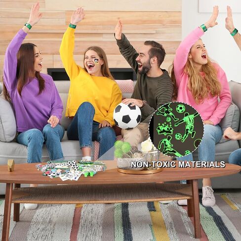 Aneco 340 Pieces Soccer Party Favor Set Soccer Goodie Bags Stuffers Mini Card Pencils Sharpener Eraser Stamp Slap Bracelet Sticker School Stationery Bulk for Sports Party Team Game Prize Birthday Gift in Kuwait