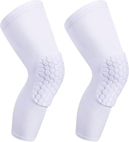 Laiiqi Compression Knee Pads Leg Sleeve, Hex Knee Pads for Basketball Honeycomb Anti Collision Knee Pads Long Kneepads Non-Slip Football Knee Pads for Youth Adult in Kuwait