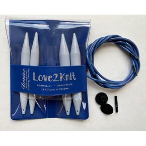 Love2Knit Interchangeable Knitting Needle Set, Gray (US 17/12mm & 19/15mm) (US 17/12mm & 19/15mm)