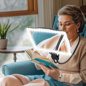 10X Large Hands Free Magnifying Glass for Reading with Light, Full Book Page Magnifier with Adjustable Brightness 50 Led Lights, Flexible Gooseneck Magnifier for Neck Wear Repair Sewing Seniors