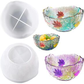 Bowl Resin Container Molds Fruit Storage Tray Mold Candle Vessel Silicone Mold Epoxy Resin Craft Mold for Casting DIY Jewelry Necklace Earrings Storage Box Candy Container Home Decoration Flower Pot