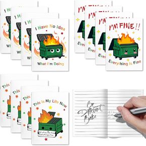 12 PCS Humpster Fire Homps Funder Notebooks ، دعم الدعم العاطفي مكتب مكاتب مكاتب الموظف الموظف هدايا المكتب لممرضات فريق العمل