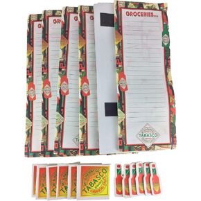 Tabasco Sauce Notepad Gift Set Grocery List List Memo Pad 6 Pack of Pads with 12 Tabasco Sauce Magnets