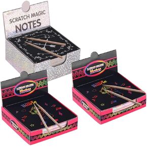 قوس قزح Scratch Mini Art Notes - 210 Sheets 4 "× 4" ألوان قوس قزح خدش من الورق مع 4 مجموعات حرفية للفنون الخشبية للأطفال.