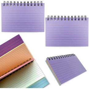 4 حزم 200 ورقة 4.9 "× 2.9" 5 ألوان بطاقات الفهرس الحلزوني مع حلقة وأغطية ، وبطاقات فلاش الملاحظة الملونة ، والبطاقات الفاشلة الورقية المربوطة لدراسة السجل (4)
