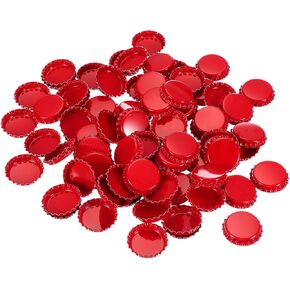 PATIKIL 100 PCS CAPS for Parchs ، 1 بوصة ذات جانب مزدوج طباعة قبعات زجاجة معدنية سحر مسطحة للزينة الحرف DIY صنع شارة ، الأخضر الداكن