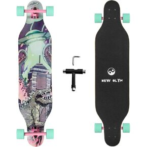41'' Longboard Skateboard 8 Layer Canadian Maple Drop Through Longboards for Youths Beginners