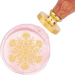 CRASPIRE SNOWFROOM WAX SEAL Stamp 25mm Christmas Winter Winter Sealing Wax Stamp Retro Vintage Removable Brass Brass مع مقبض خشبي لحفلات حفلات الزفاف.