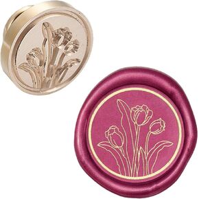 CRASPIRE Flower Wax Seal Stamp Head Tulip Replacement Sealing Brass Stamp Head Olny Plant Pattern Series for Decorating Wedding Letters Invitations Envelopes Gift Packing