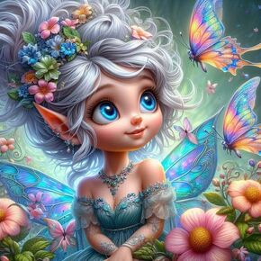 ekuxom fairy diamond kits للبالغين ، مجموعات الطلاء الماس 5D مربع ، جولة كاملة الحفر قزم الفتاة الماس للفنون الجدار الهدايا