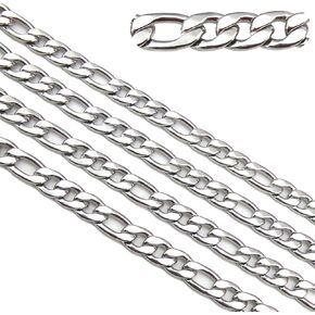 عرض 9 مم 6.6 قدم من الفولاذ المقاوم للصدأ في فيجارو النتائج مناسبة لصنع المجوهرات و DIY (SC-1000-E)