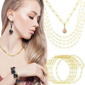 16 pcs سحر ذهبي أساور سلسلة سلسلة سلسلة من الفولاذ المقاوم للصدأ من الفولاذ المقاوم للصدأ سلسلة من أجل المجوهر