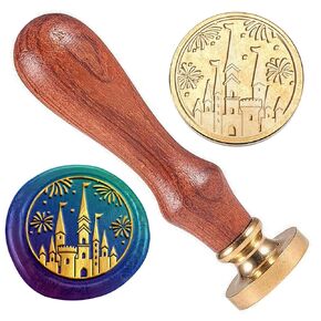Latte Art Wax Stamp, 1" Brass Head with Wooden Handle, Magic Wax Sealing Stamp for Gift Wrapping, Envelopes, Cards, Letters, Wine Packages, Decoration