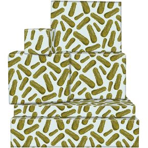 8pcs Pickle Wrapp Paper Paper Cucumber Wrap Paper Funcy Joke Homports للبالغين لحفل عيد ميلاد DIY Craft Supplies ، 27.6 × 19.7 بوصة